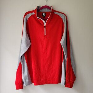 FootJoy Quarter Zip Golf Pullover | Large | Performance Top Long Sleeves Red